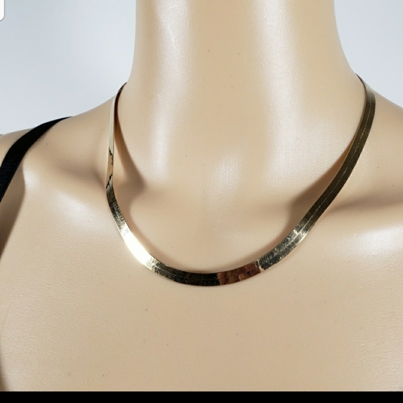 Beautiful YELLOW GOLD 14K 18" herringbone necklace - Picture 6 of 6
